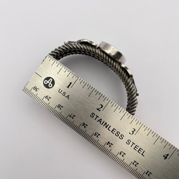 Vintage Navajo Ray Tracey & Knifewing Segura Sterling Silver Inlay Cuff Bracelet - Picture 14 of 16